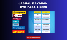 STR Fasa 1 2025: Info Pembayaran di Maybank, CIMB, BSN & Bank Islam